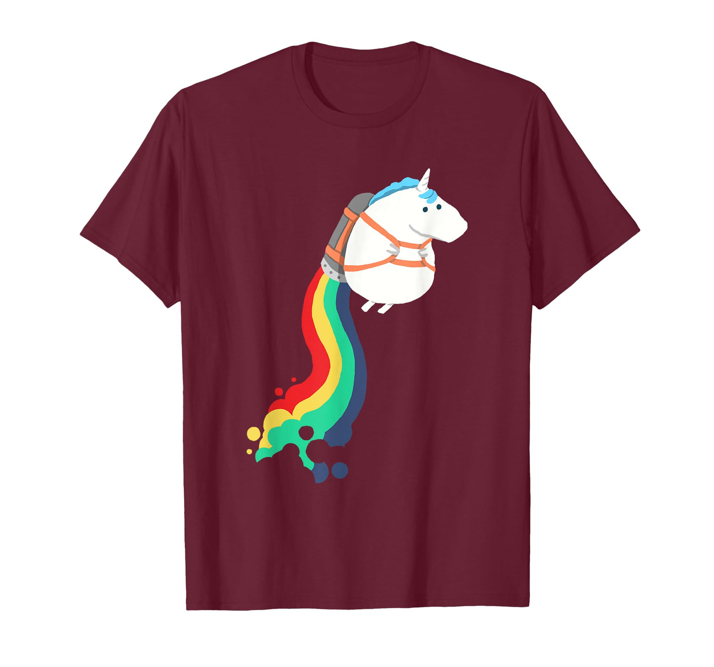 cute funny unicorn on rainbow jetpack graphic T-Shirt