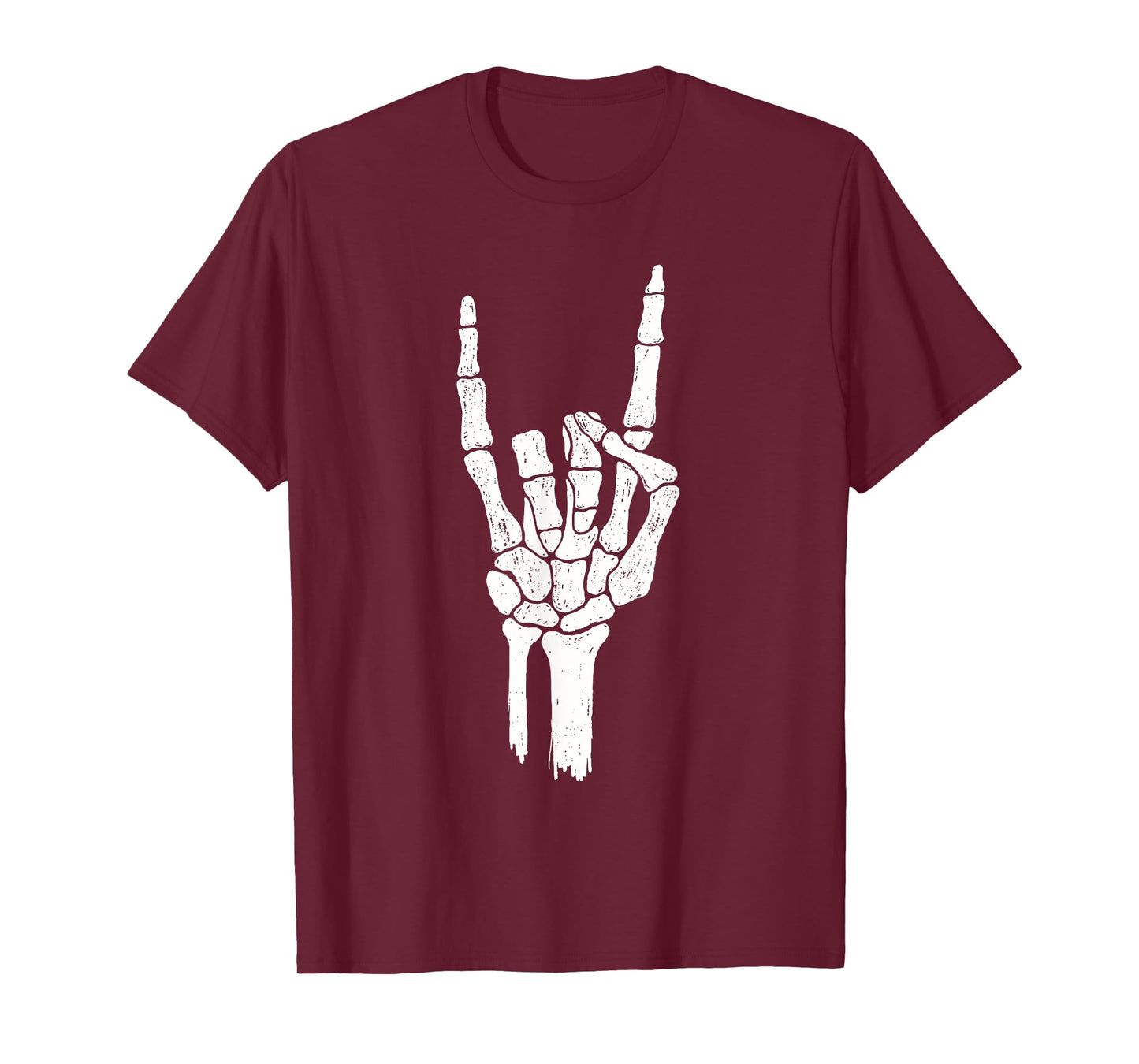 Skeleton Rock Hand - Halloween Rock On Devil Horns T-Shirt