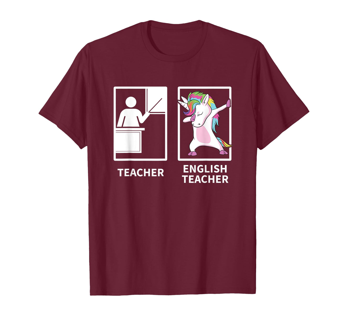 Dabbing Unicorn Shirt English Teacher Gift Men Women Kids T-Shirt
