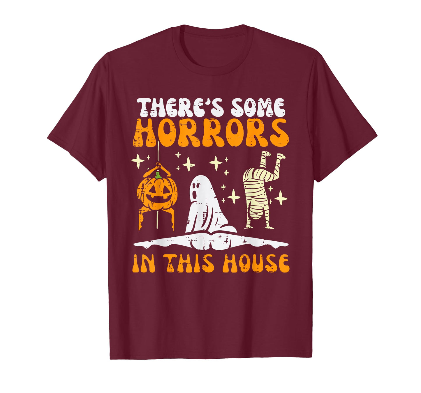 There's Some Horrors in This House Funny Horror Characters T-Shirt