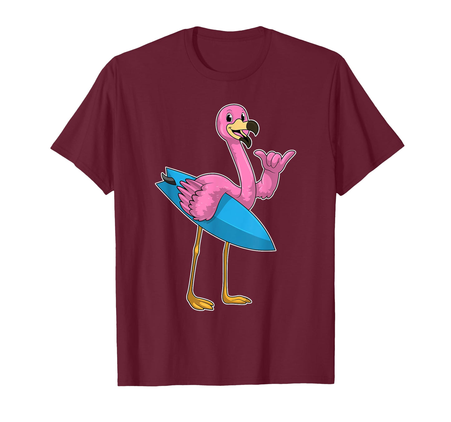 Flamingo Surfing Surfboard Summer T-Shirt