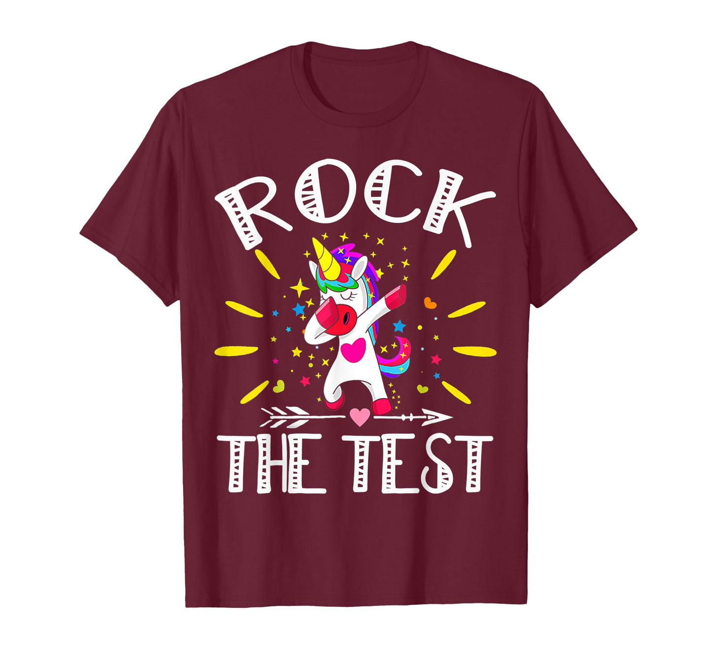 Test Day Rock The Test Teacher Testing Day Unicorn Teacher T-Shirt