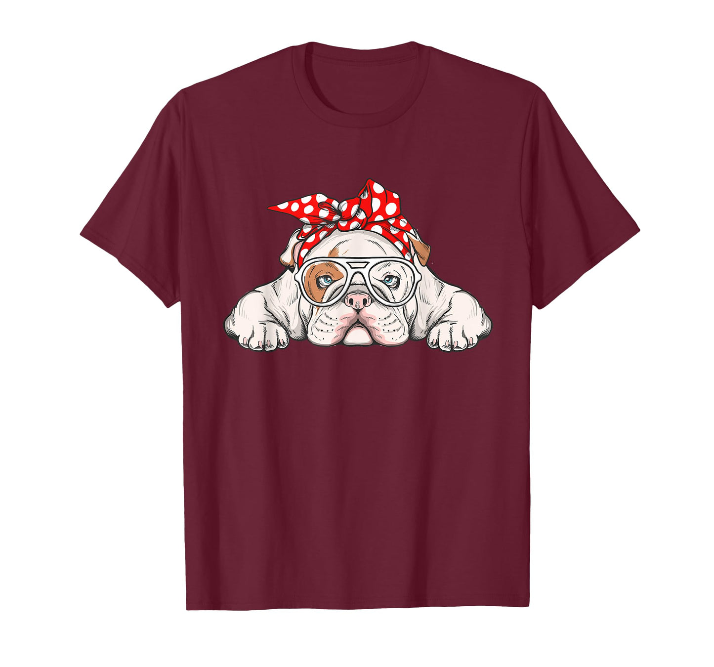 English Bulldog With Bandana - Dog Animal Lover Puppy Owner T-Shirt