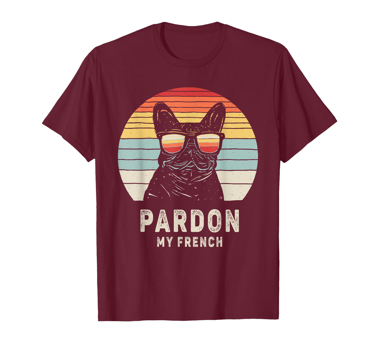 Vintage Retro Pardon My French Frenchie Bulldog Dog T-Shirt
