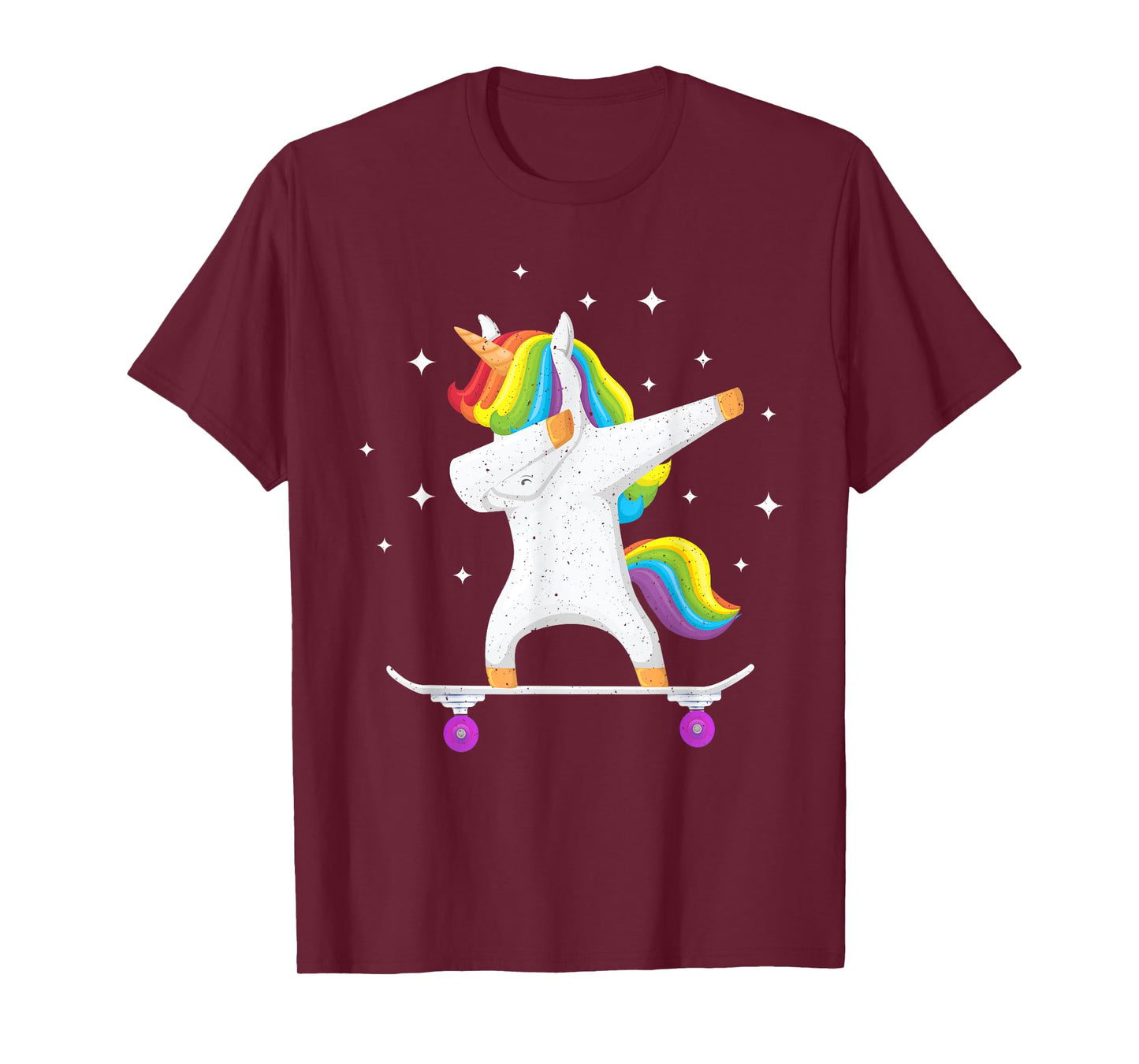 Skateboarding Colorful Unicorn on Skateboard Gift Skater T-Shirt