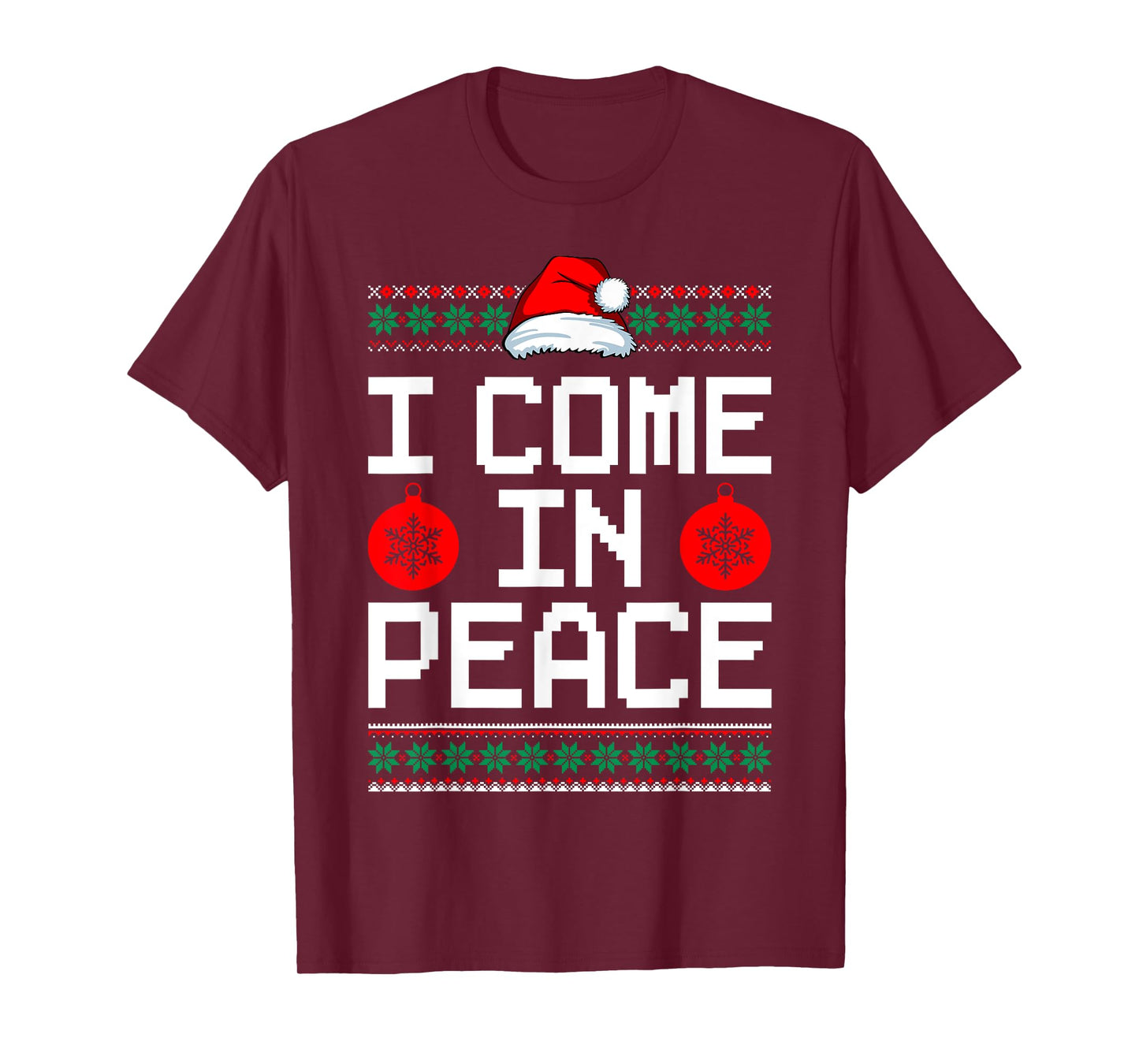 I Come In Peace Matching Couple Ugly Christmas Xmas Sweaters T-Shirt