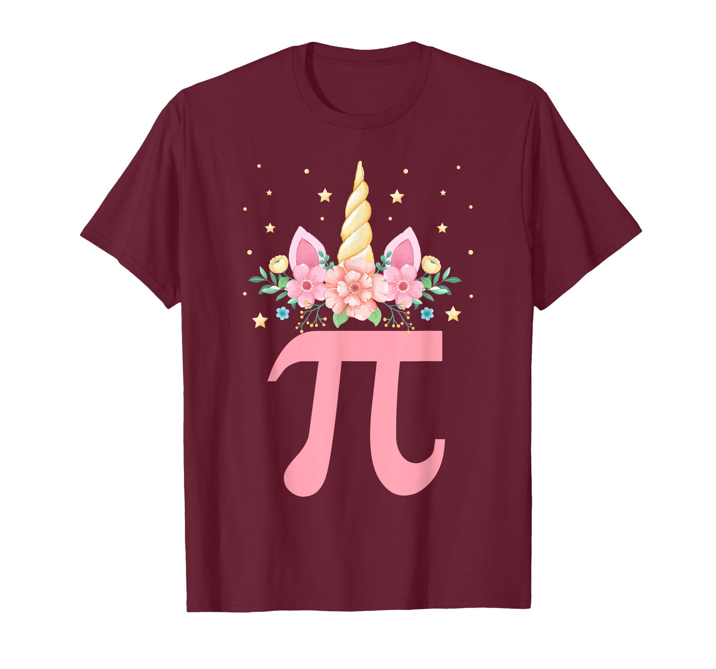 Cute Unicorn Pi day Floral Kids Boys Girls Math Teachers T-Shirt