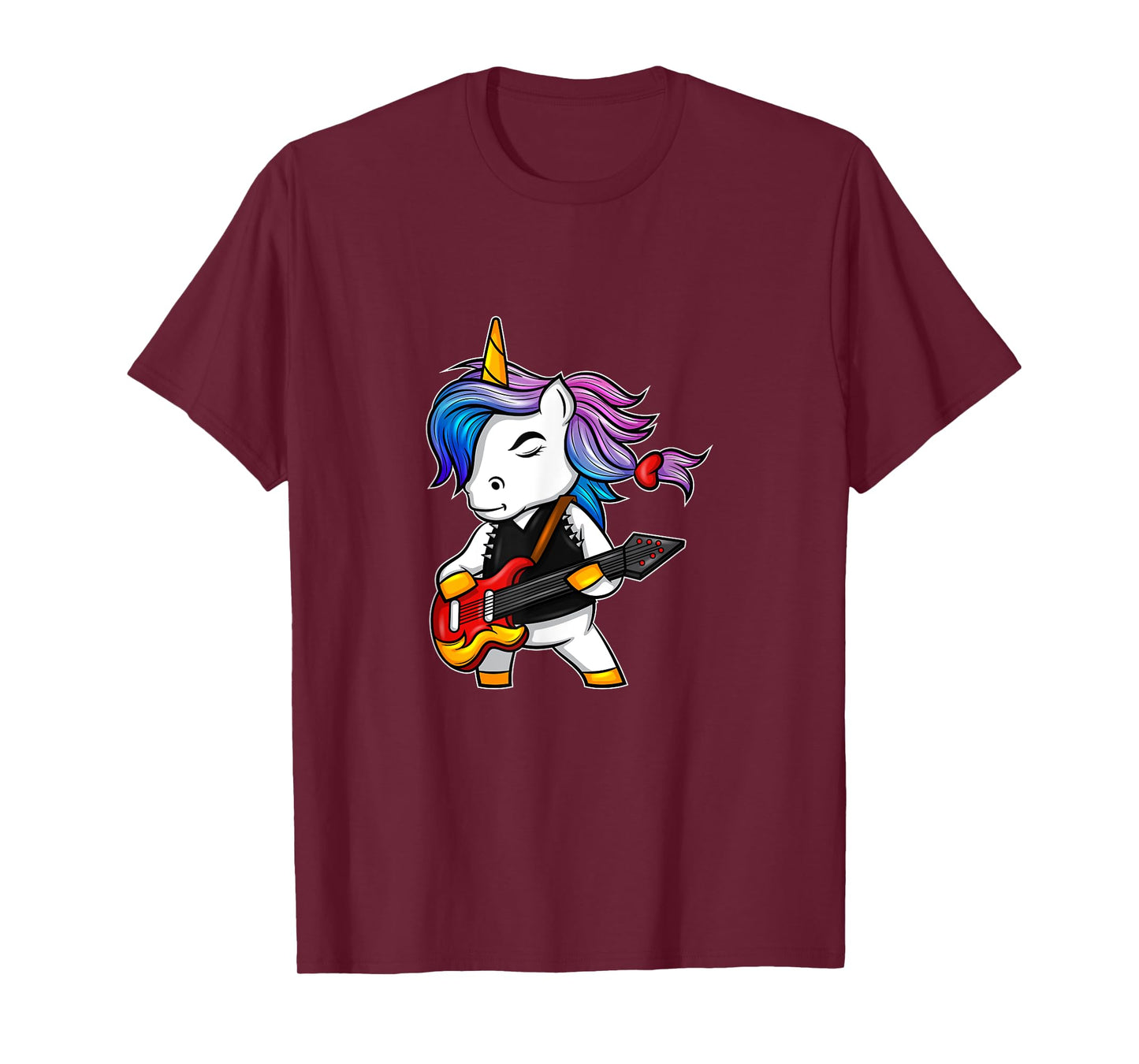 Cool rock and roll unicorn with guitar for rock fans T-Shirt
