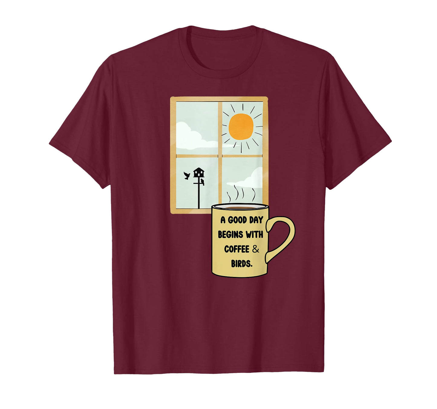 Coffee Drinker Bird Watcher Feeder Birds Nature Lover Gift T-Shirt