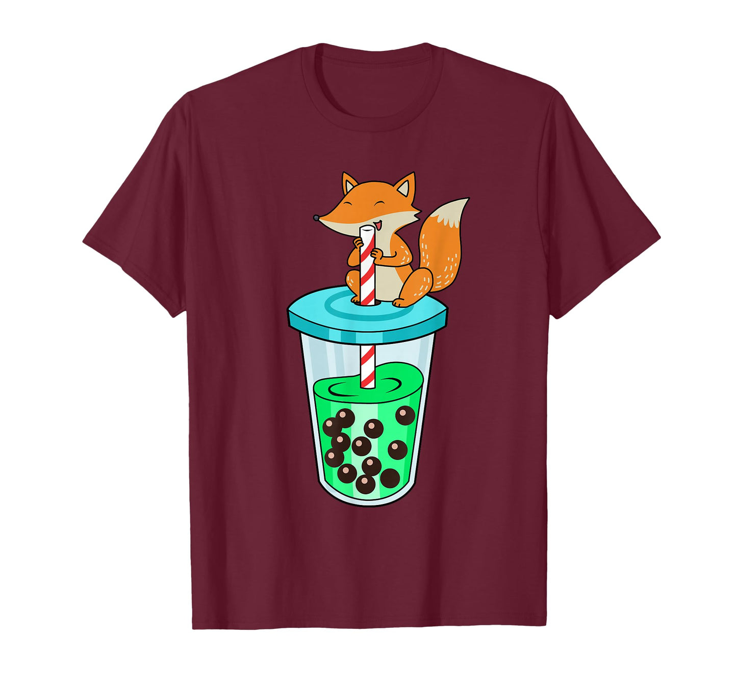 Bubble Tea Shirt Women Fox Boba Tea Tshirt Kids Fox T-Shirt