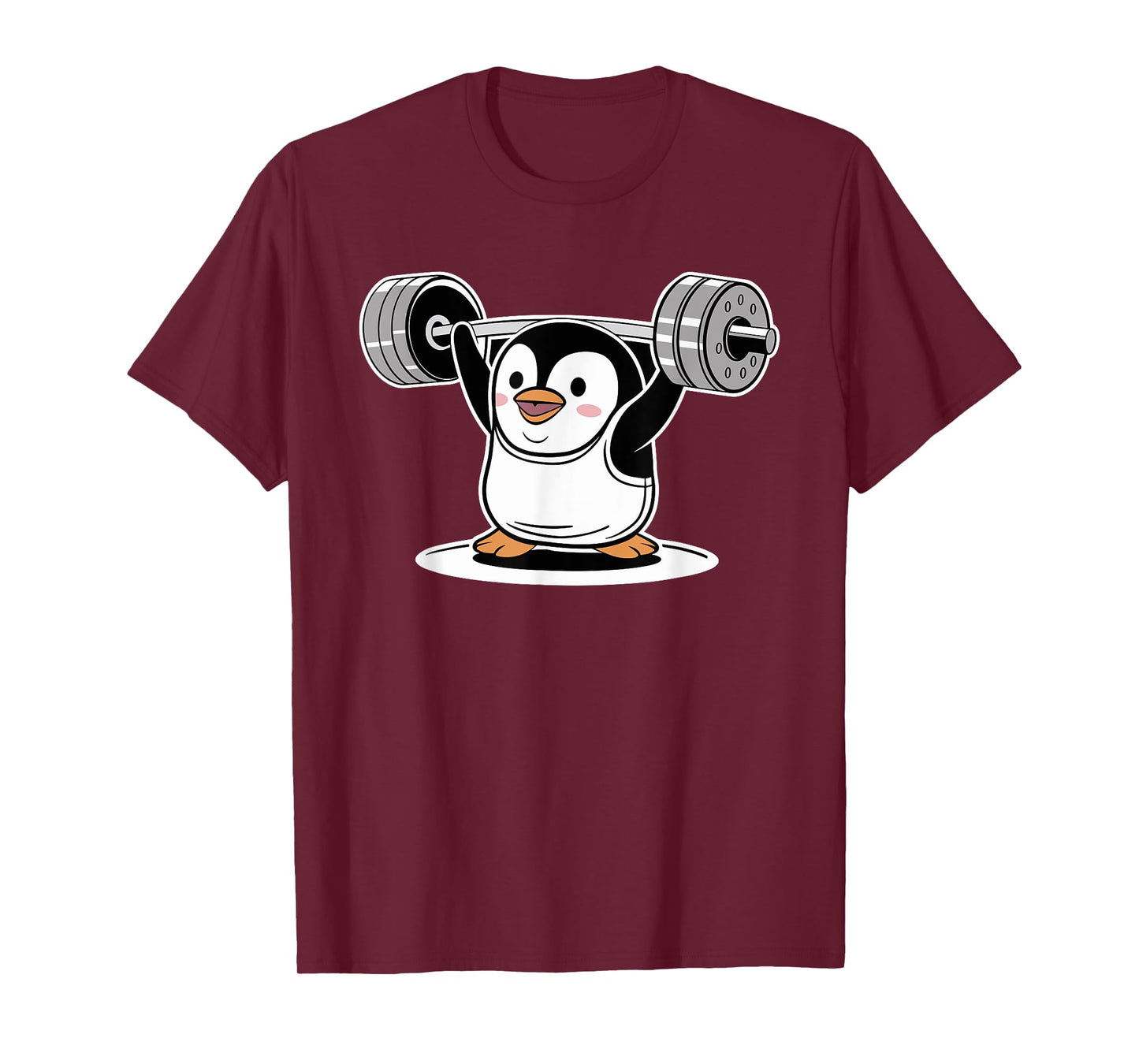 Cute Penguin Weightlifting Fitness Sport Gym Weightlifter T-Shirt