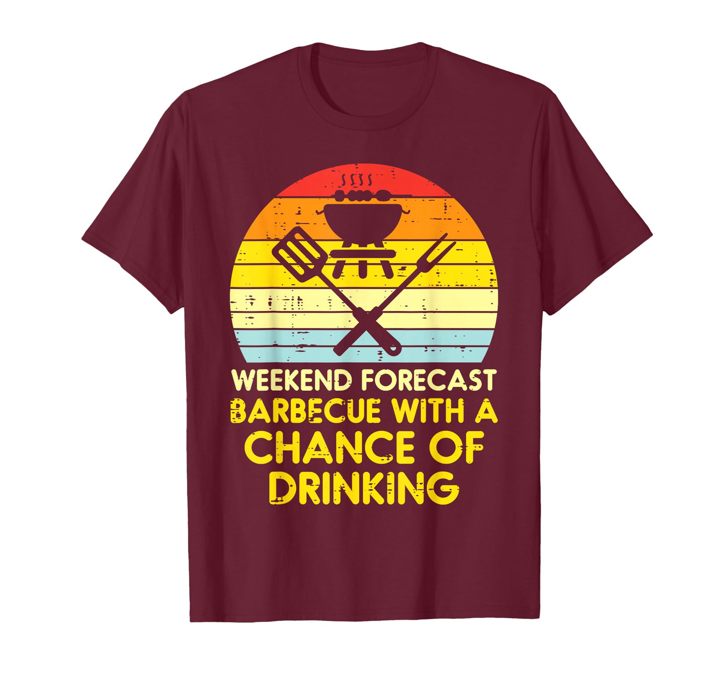 Weekend Forecast Barbecue Funny Bbq Grilling Dad Men Women T-Shirt