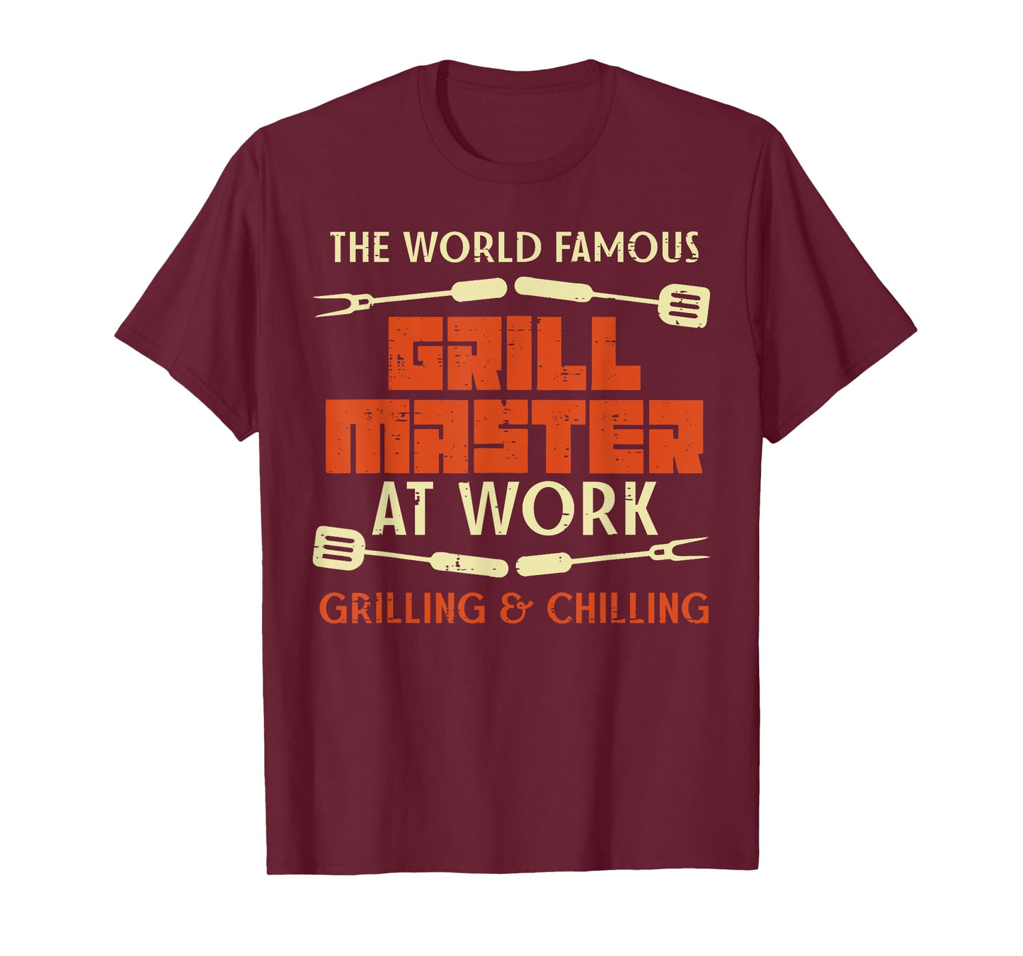 Grill Master At Work Grilling Chilling Funny Bbq Pitmaster T-Shirt