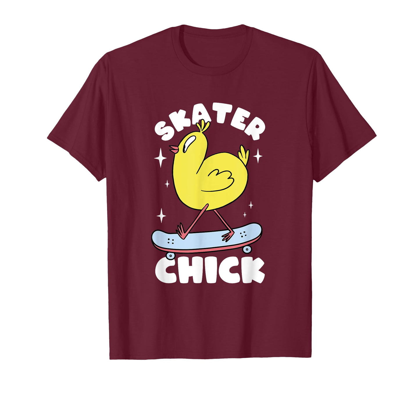 Skater Chick Cute Chicken Skateboard Skateboarding Girls T-Shirt