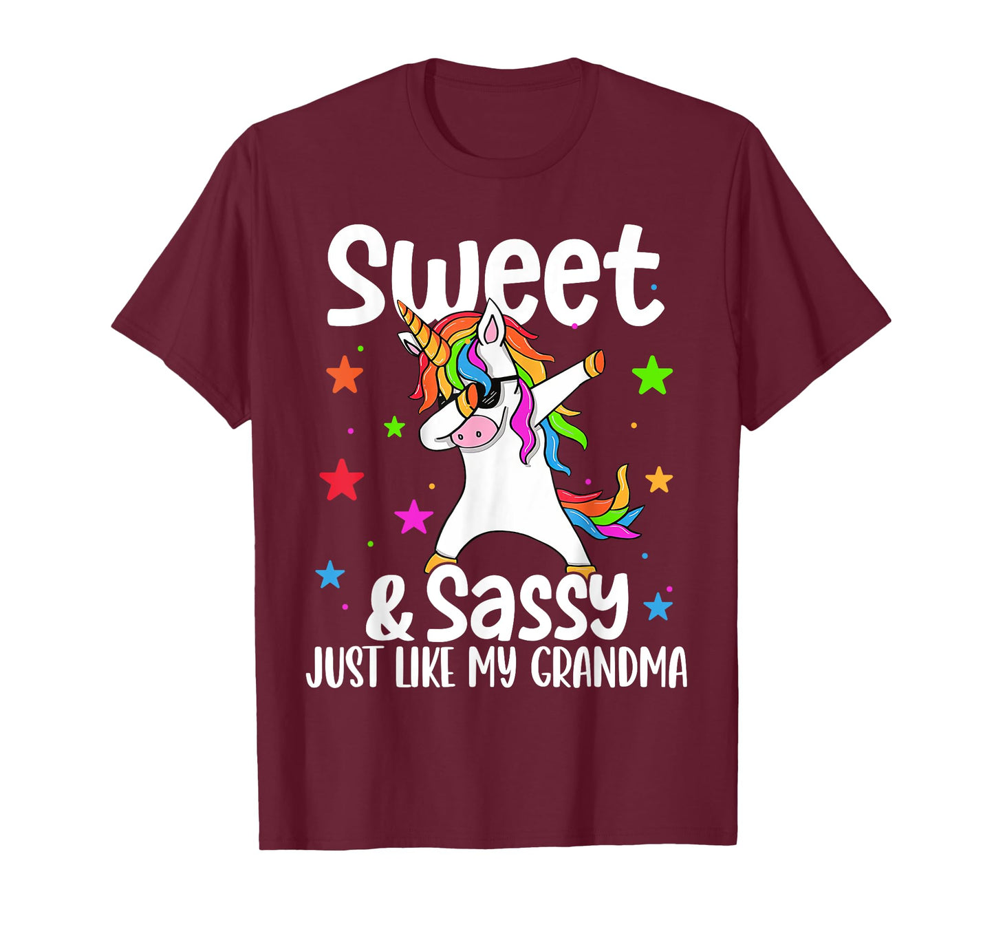 Sassy Like My Grandma Dabbing Unicorn Cute T-Shirt