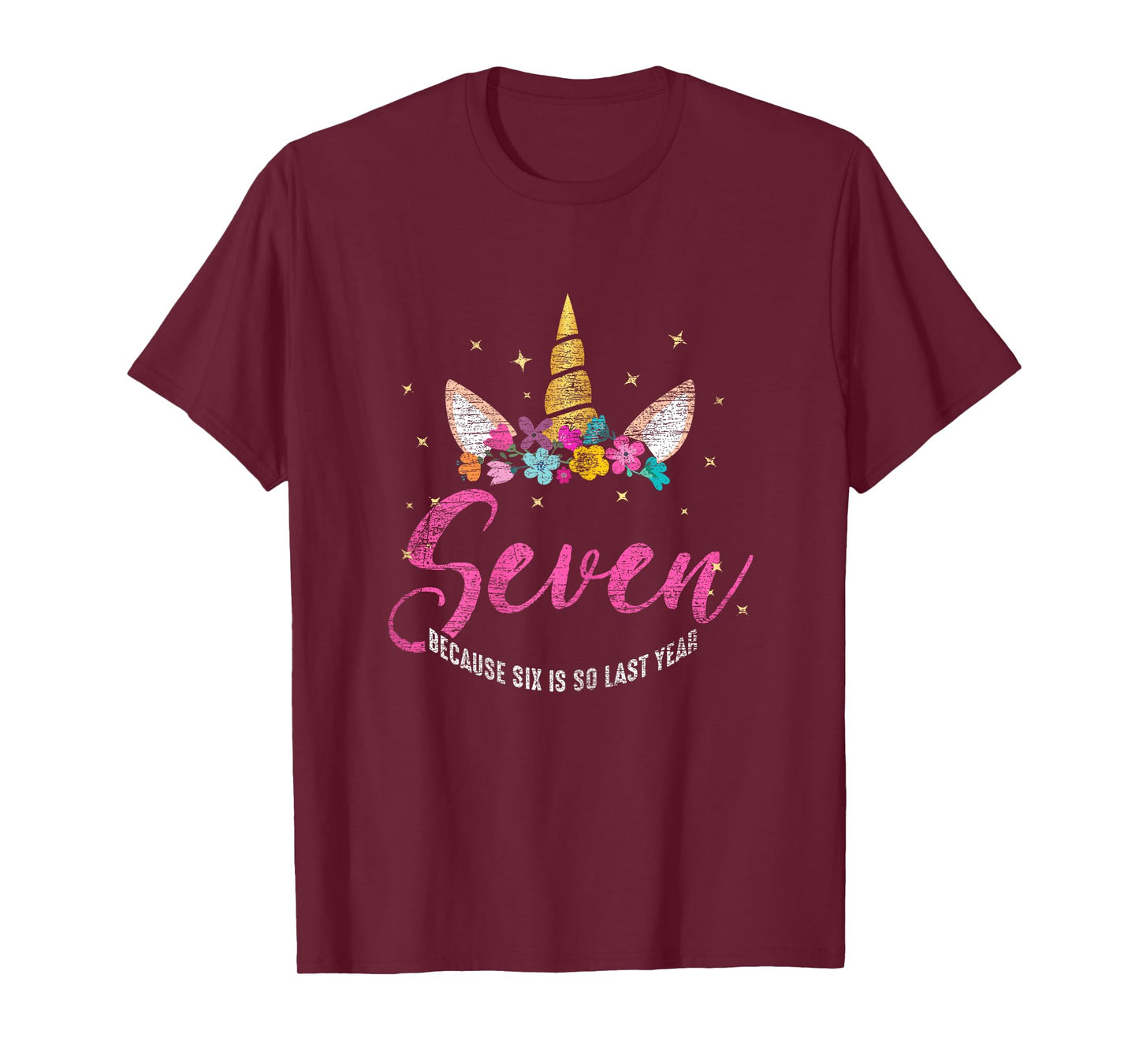 7 Years Old Birthday Girl Gifts Unicorn 7th Birthday T-Shirt