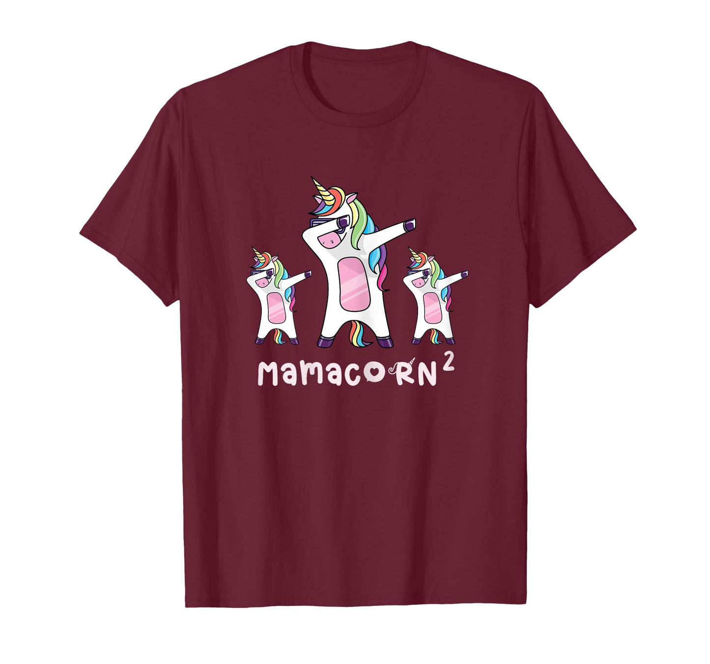 Cute Mamacorn Unicorn Mom Mother of 2 Twins Girls Baby Mom2 T-Shirt