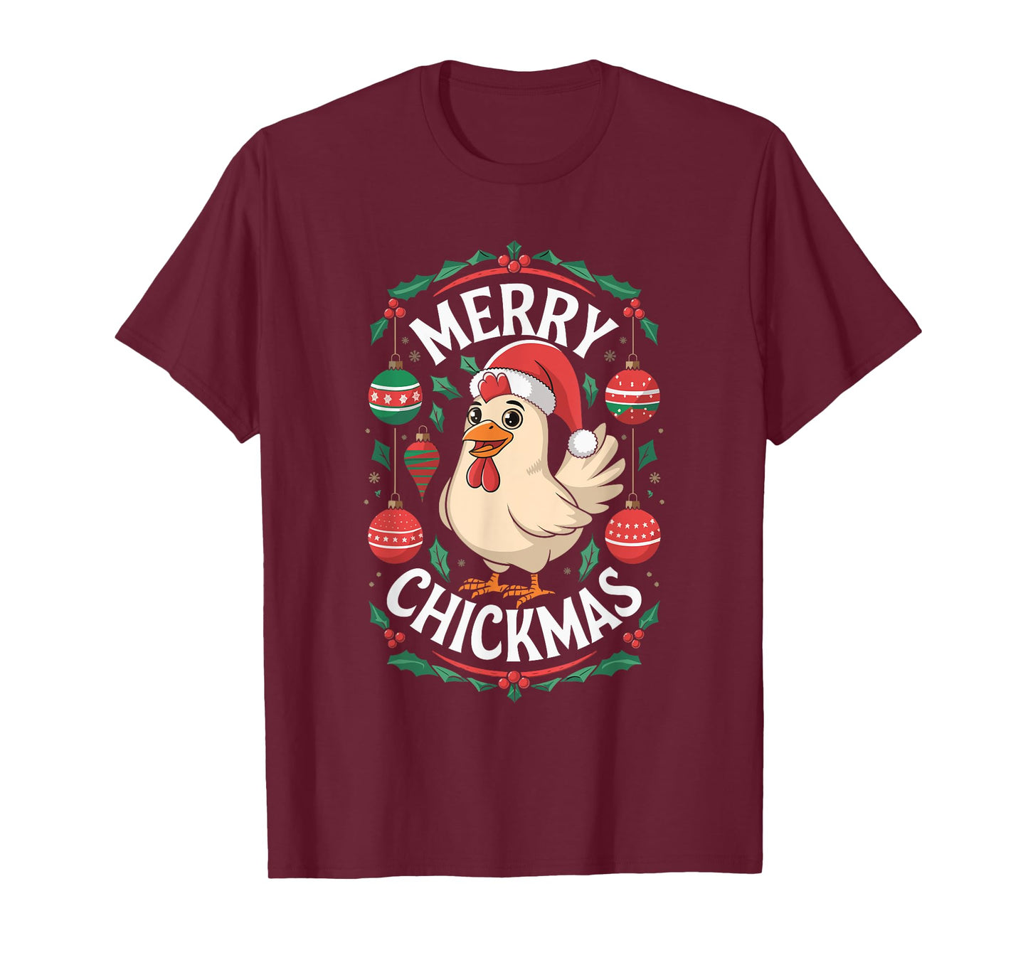 Merry Chickmas Christmas Chicken T-Shirt