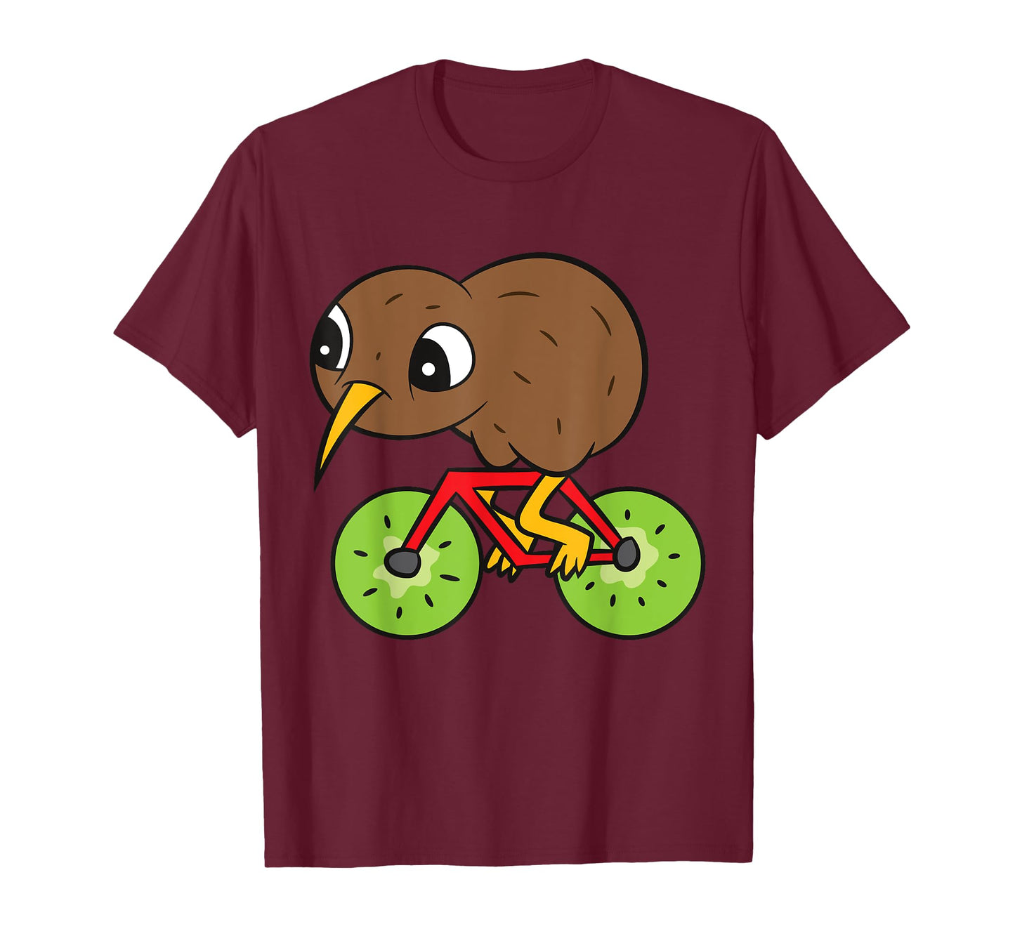 Kiwi Bird On Kiwi Bicycle Kawaii Kiwi T-Shirt