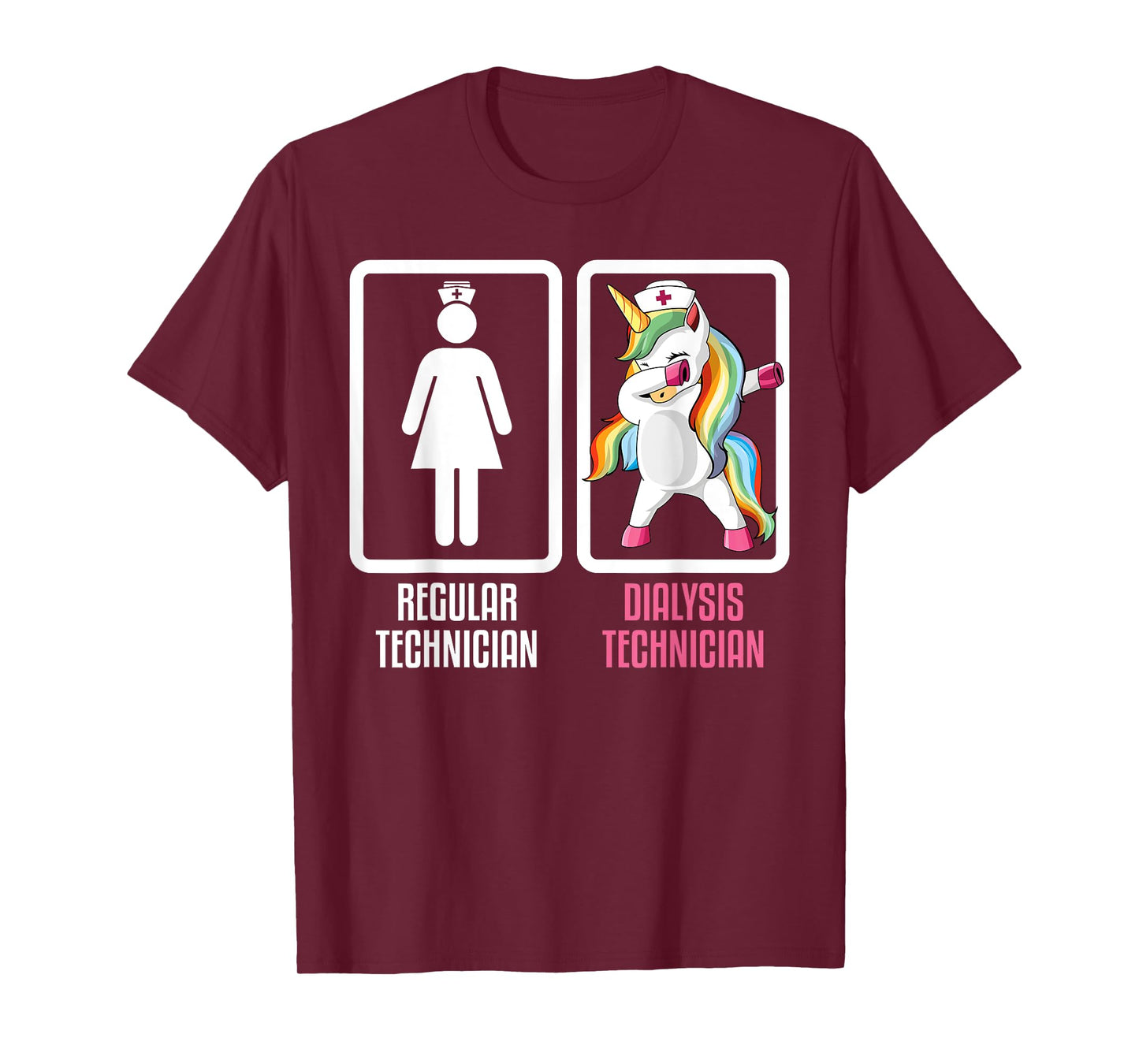 Regular Technician Vs Dabbing Unicorn Dialysis Technician T-Shirt