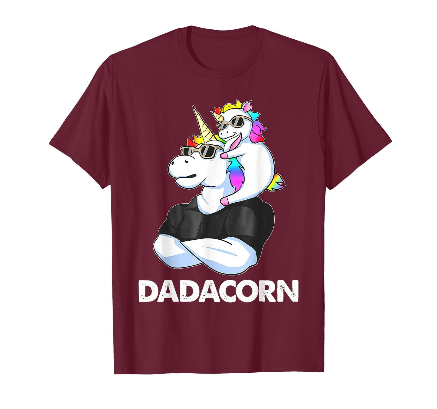 Dadacorn - Unicorn Dad and Baby Christmas PaPa Father's Day T-Shirt