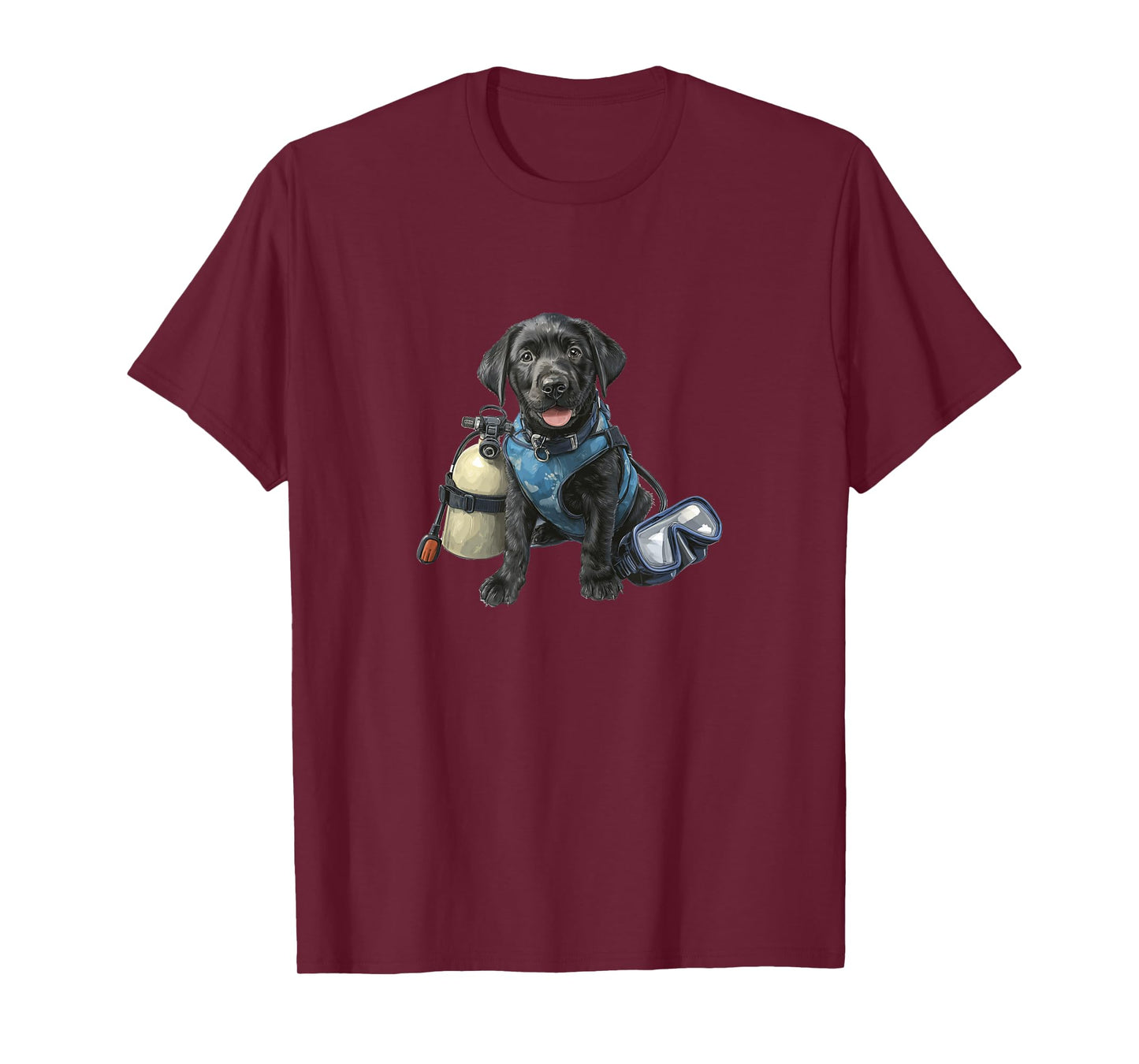 Funny Black Lab Puppy in Scuba Diving Gear T-Shirt