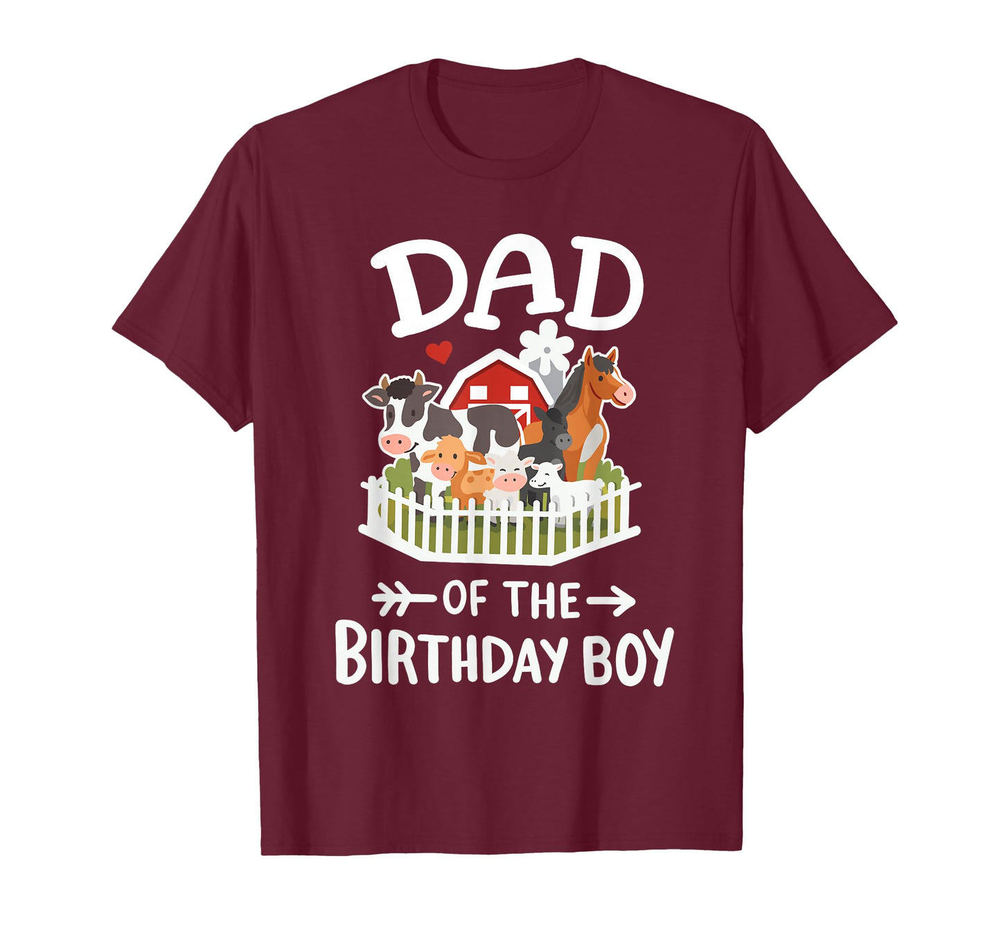Dad Of The Birthday Boy Farm Animals Bday Family Matching T-Shirt
