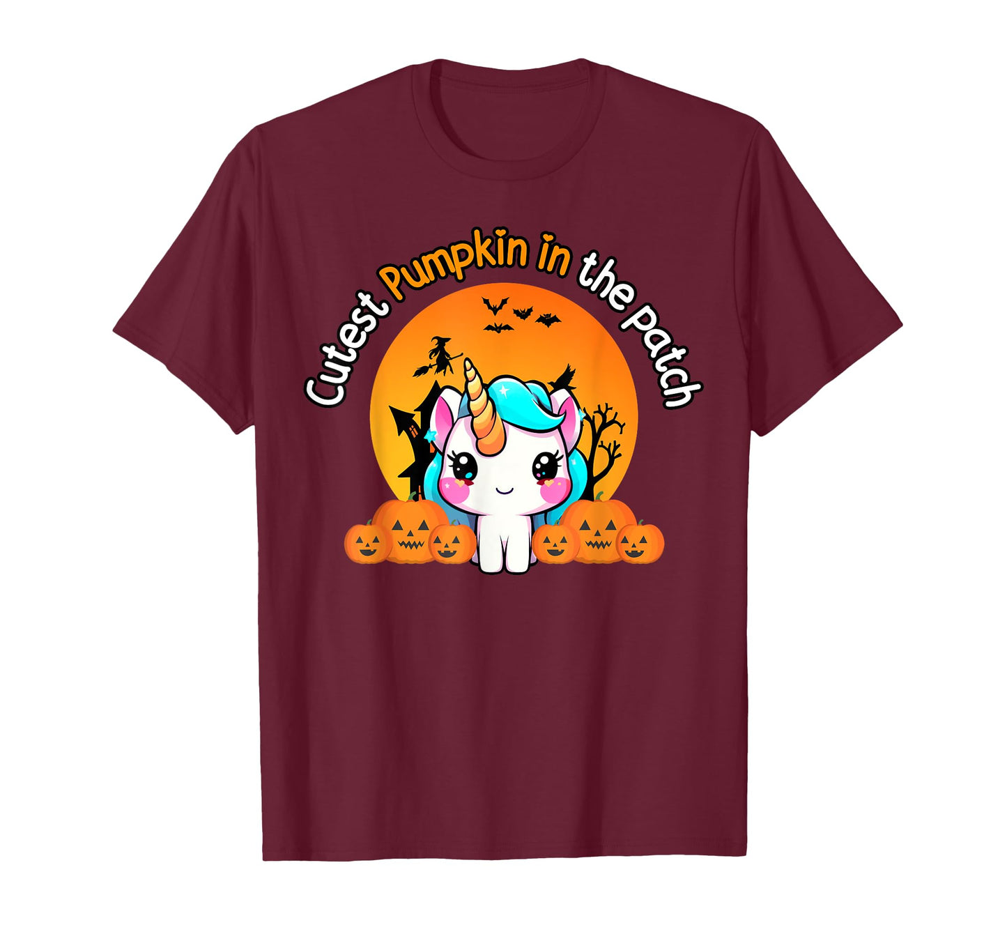 Cutest Pumpkin In The Patch Unicorn witch Halloween kawaii T-Shirt