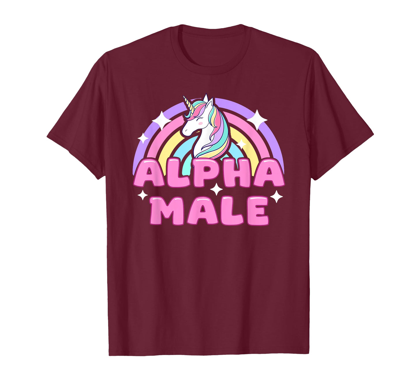 Alpha Male Unicorn Funny Sarcastic Ironic Pink Y2K Meme T-Shirt