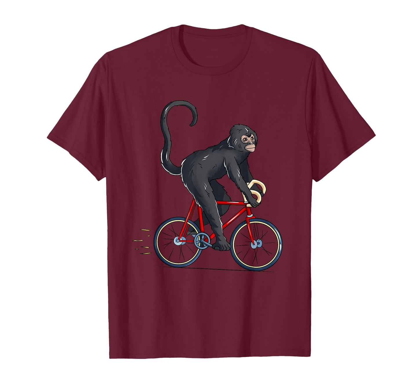 Spider Monkey Riding Bicycle Cute Biker Cyclist T-Shirt