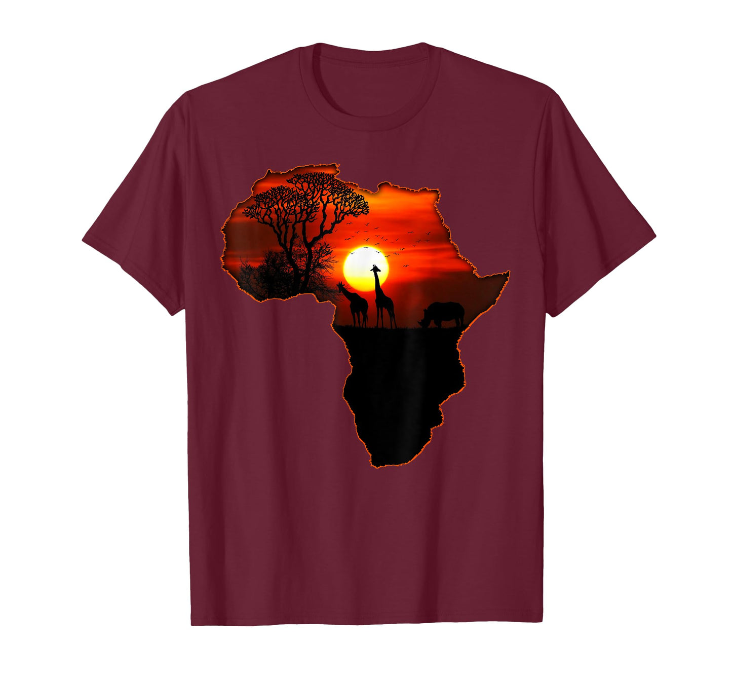 Africa T Shirt Map Of Africa Tee South African Sunset Safari