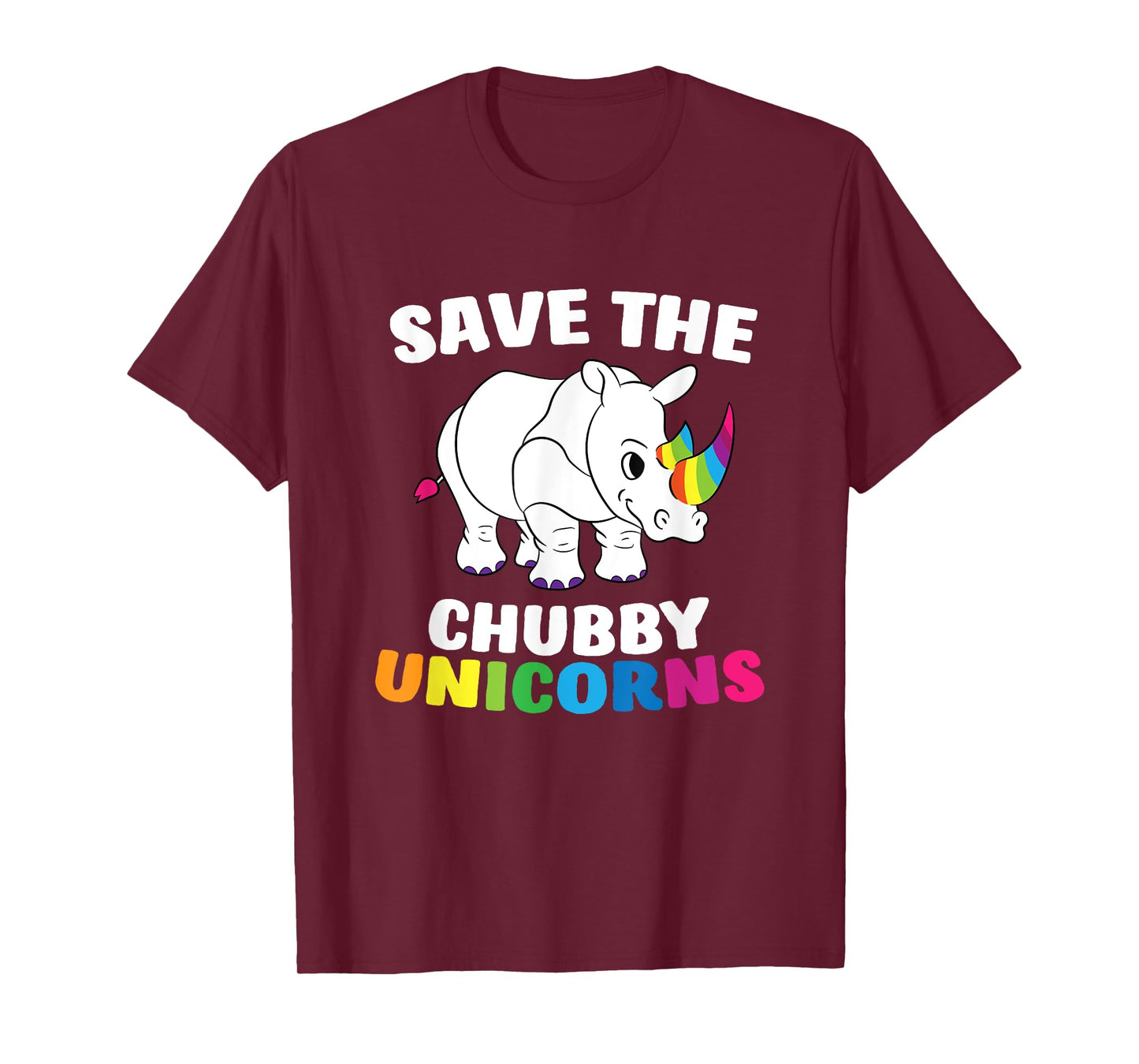 Save The Chubby Unicorns Funny Unicorn Rhino T-Shirt