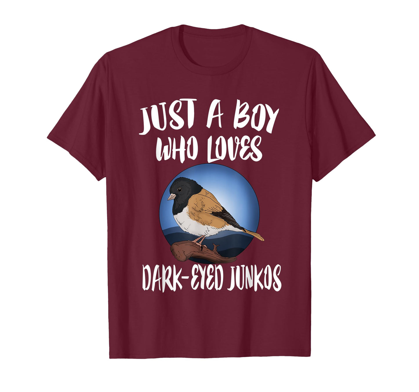 Just A Boy Who Loves Dark Eyed Juncos Birds Birding T-Shirt