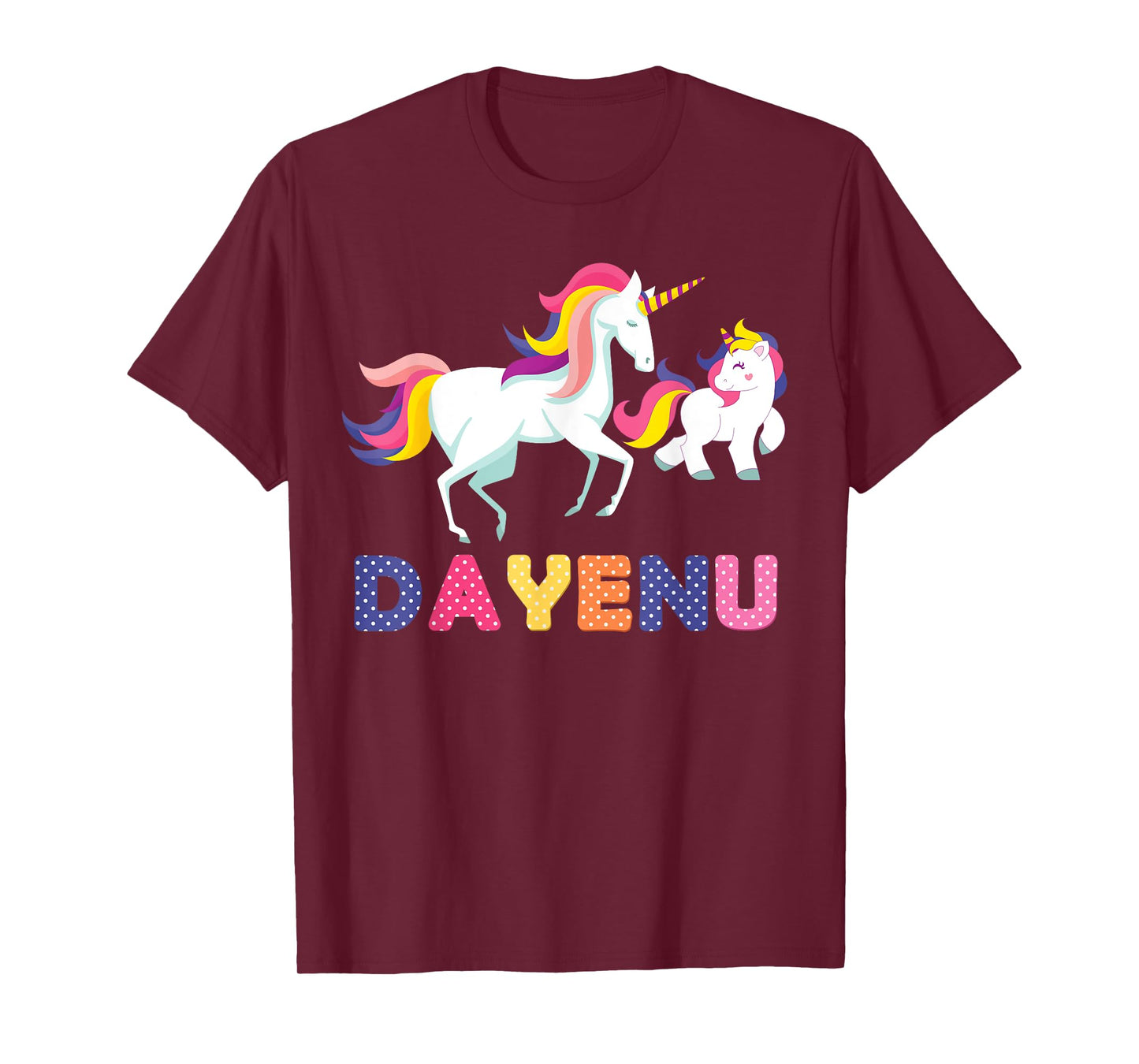 Unicorn Dayenu Passover Matzah Four Cups for Kids Boys Girls T-Shirt