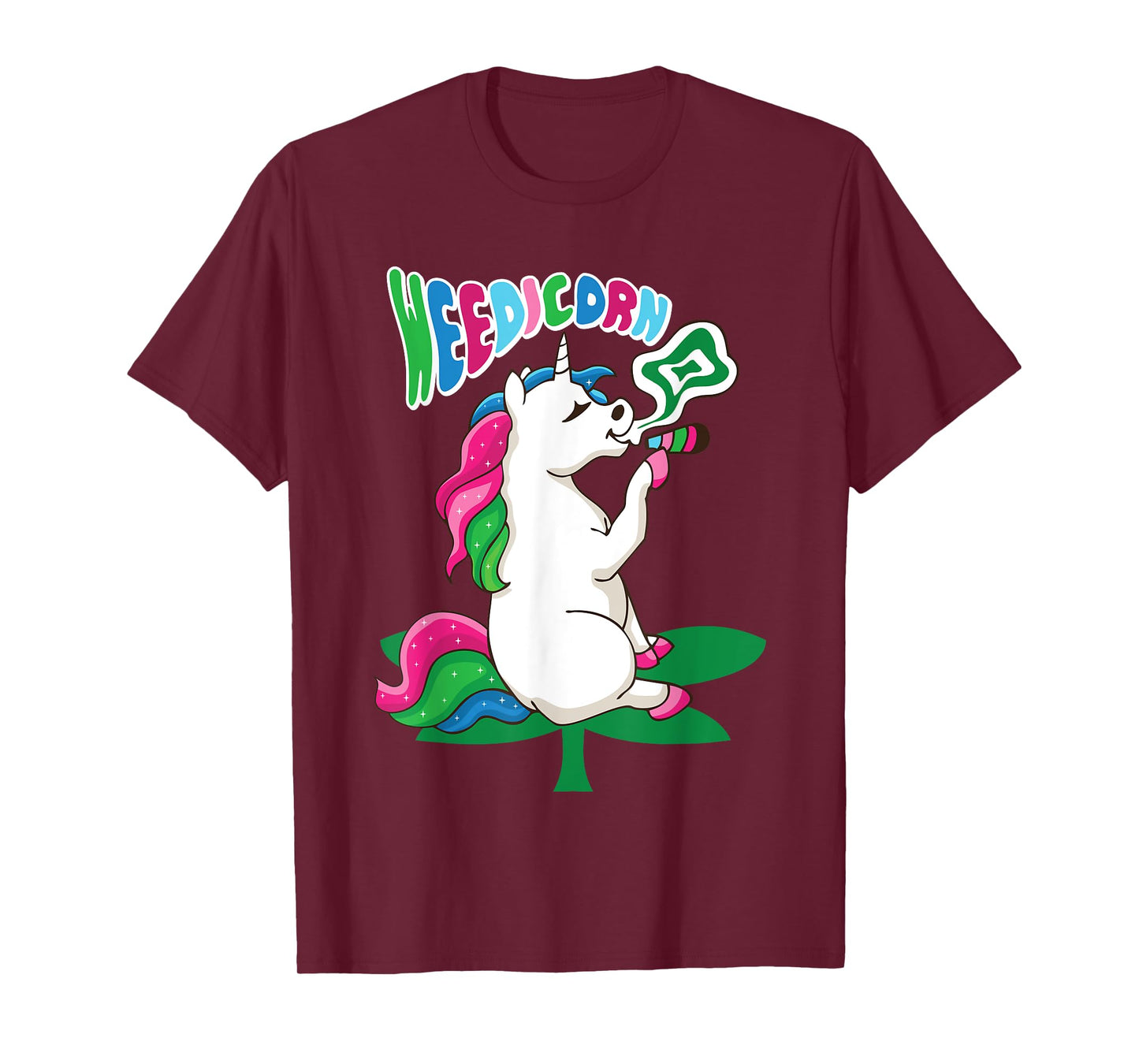 Weedicorn Unicorn Kifft Cannabis Marijuana Unicorn Kiffer T-Shirt