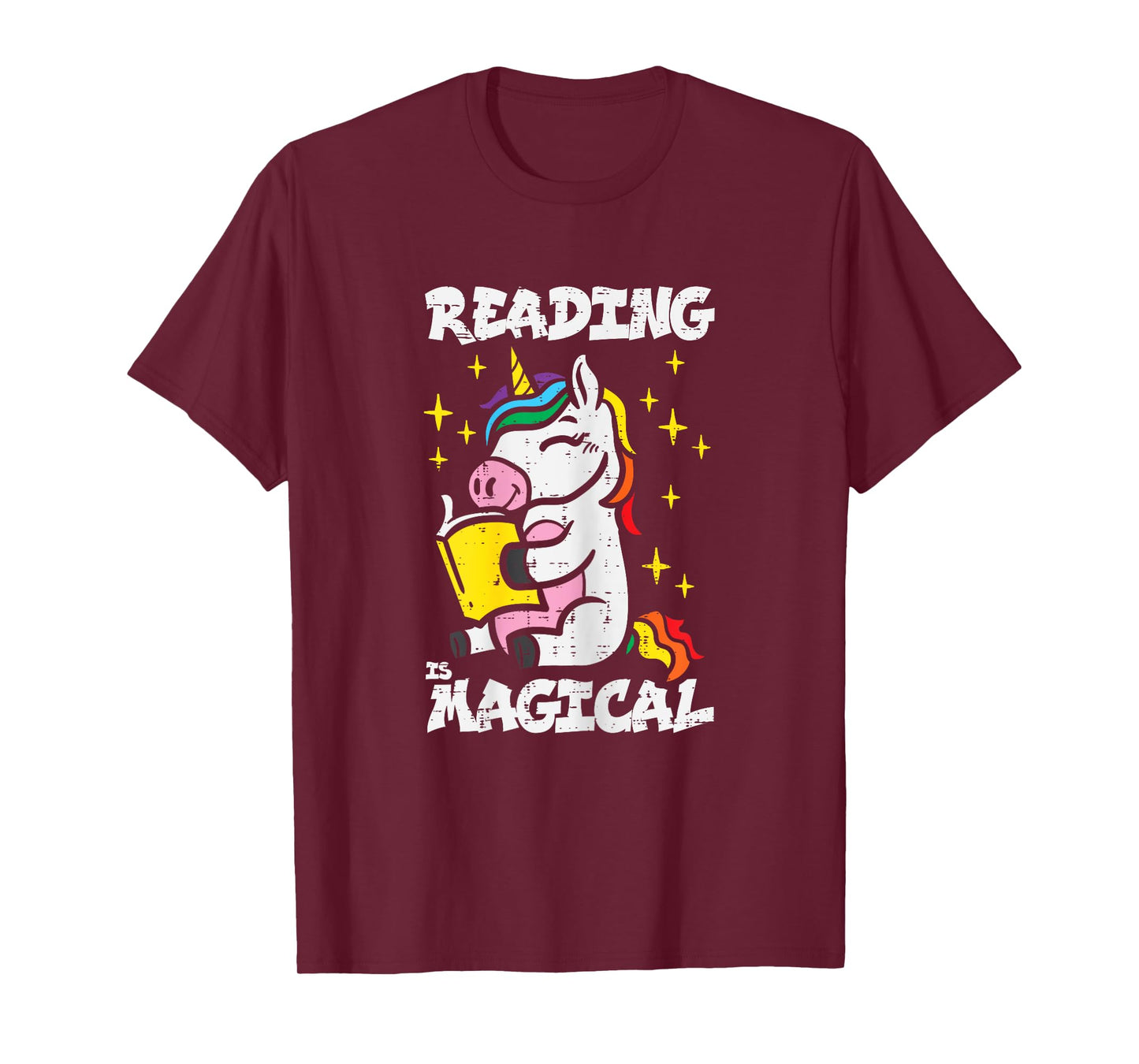 Unicorn Reading Magical Book Lover Bookworm Girls Librarian T-Shirt