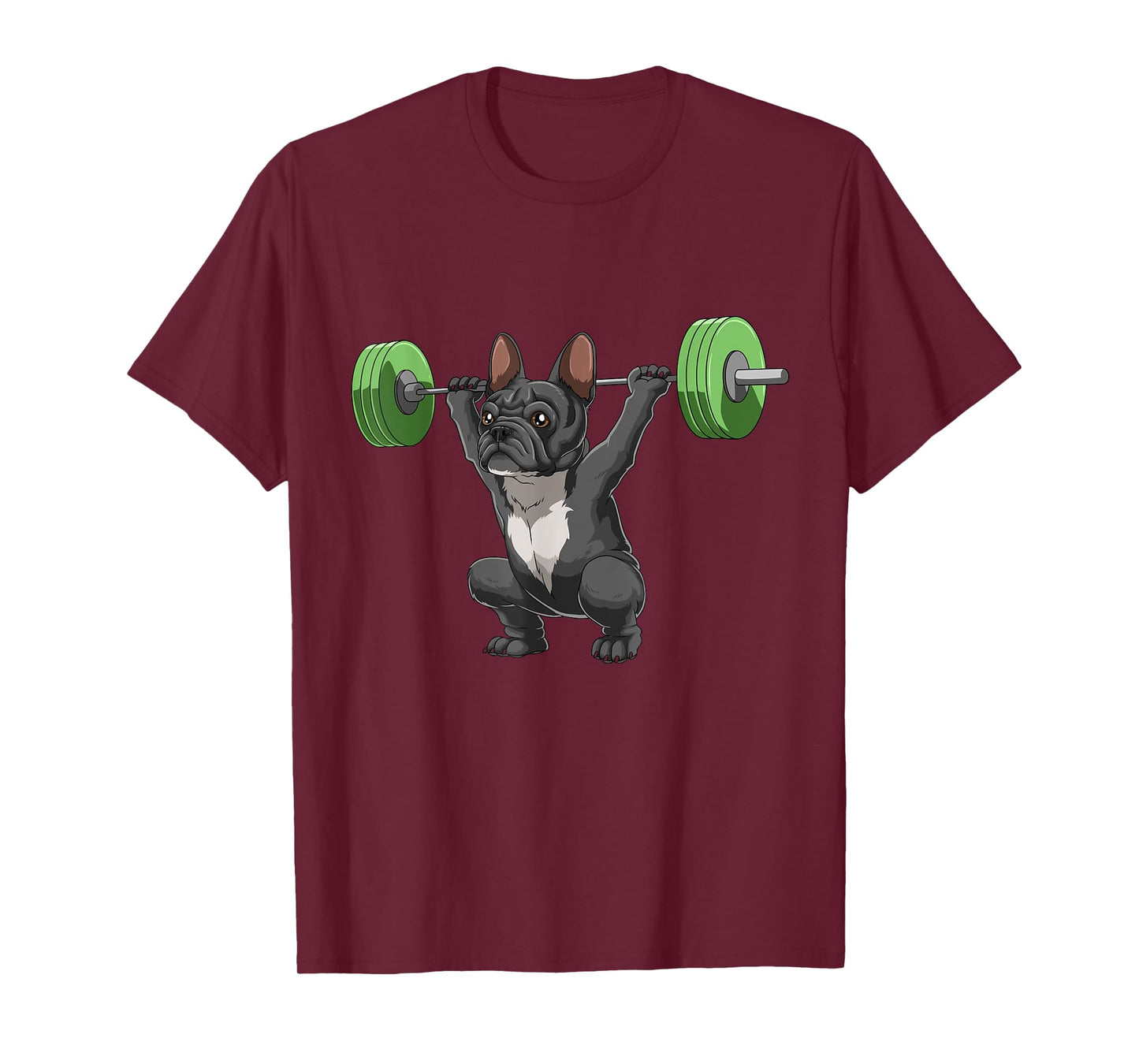 Funny French Bulldog Weightlifting and Bodybuilding Gift T-Shirt