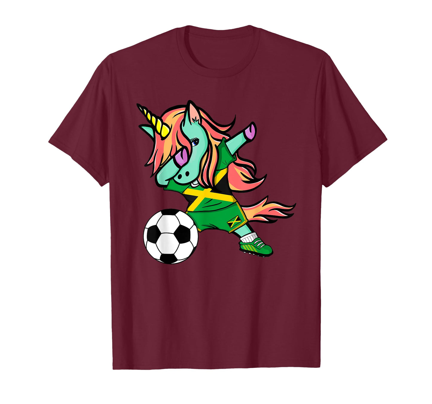 Unicorn Dab Jamaica Soccer Jersey Jamaican Football T Shirt T-Shirt