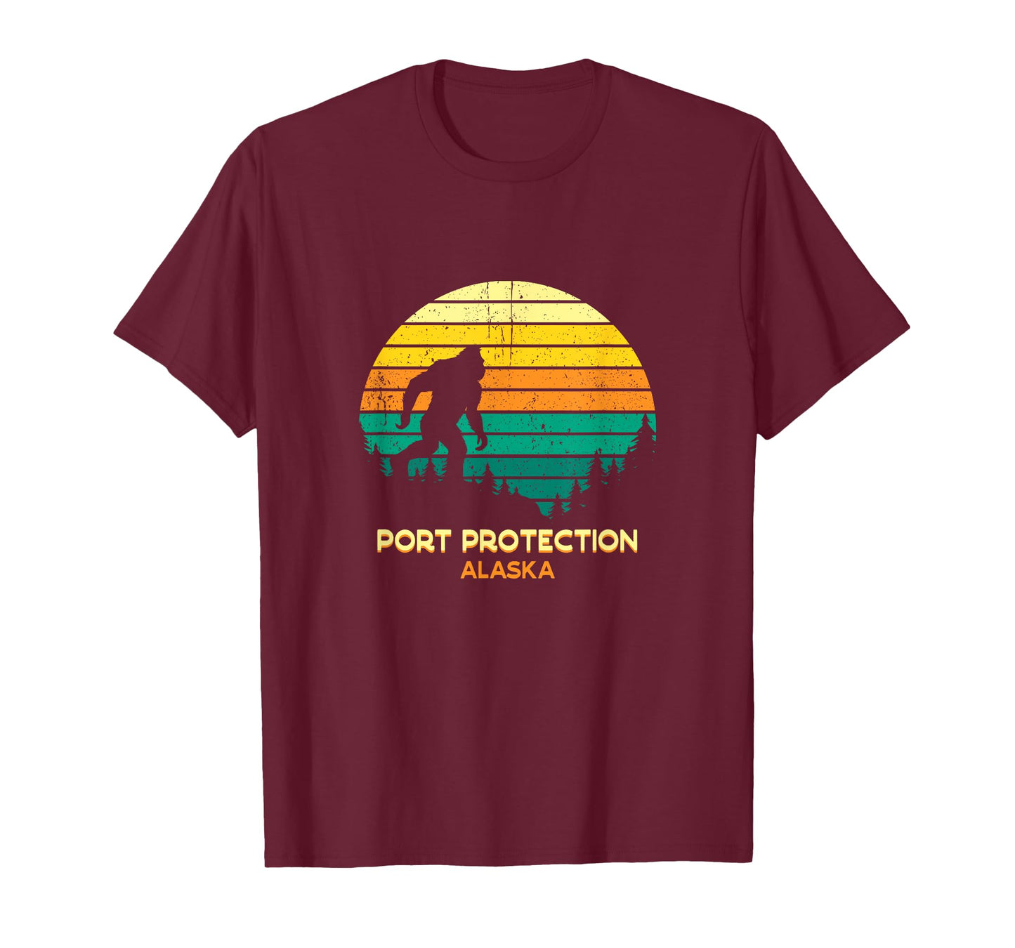 Retro Bayou Port Protection, Alaska Bigfoot Souvenir T-Shirt