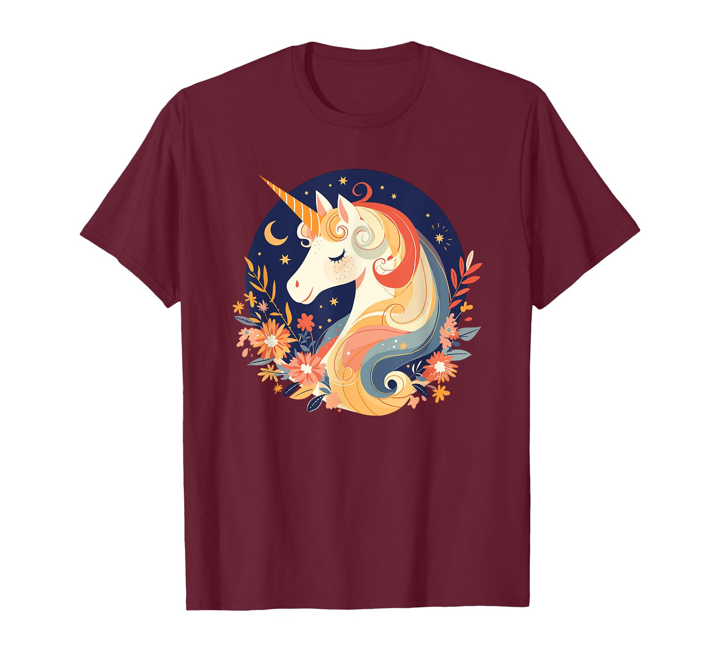 Majestic Sunset Unicorn Art Mystical Creature Fantasy T-Shirt