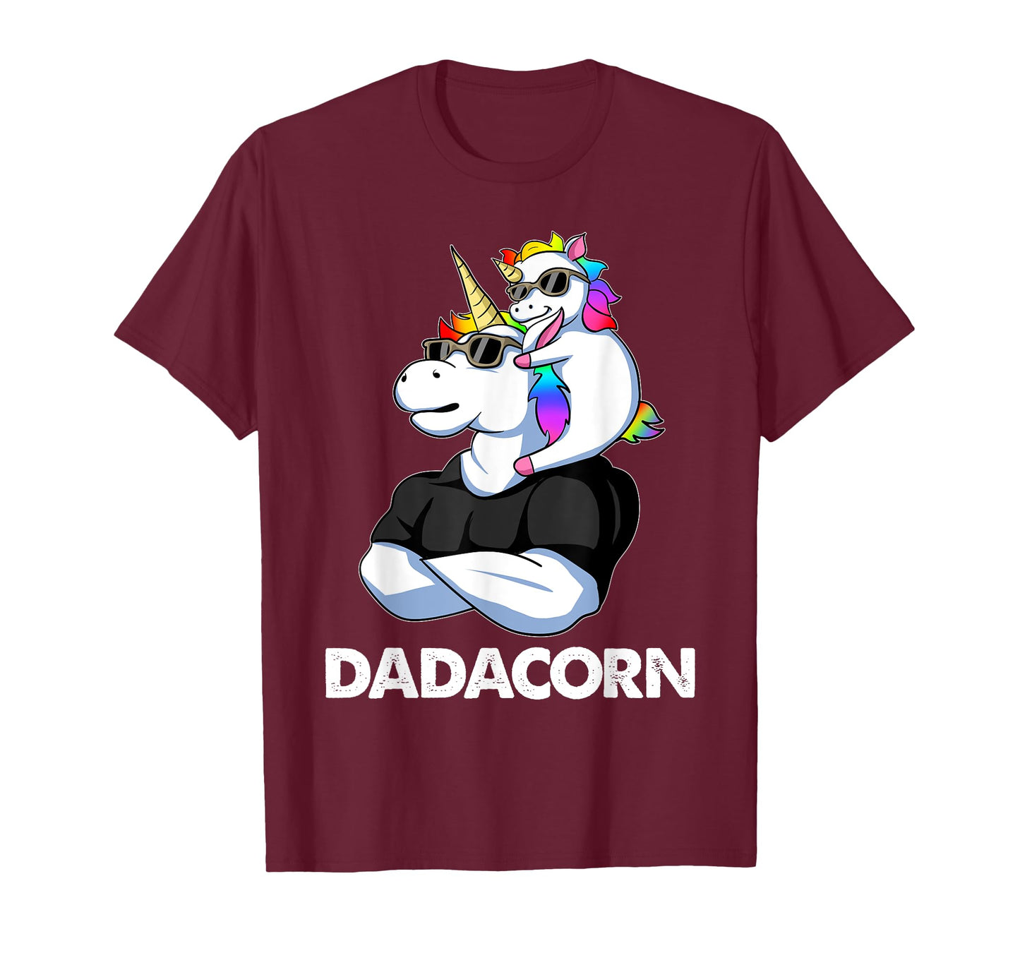 Dadacorn - Unicorn Dad and Baby Christmas Papa Father's Day T-Shirt