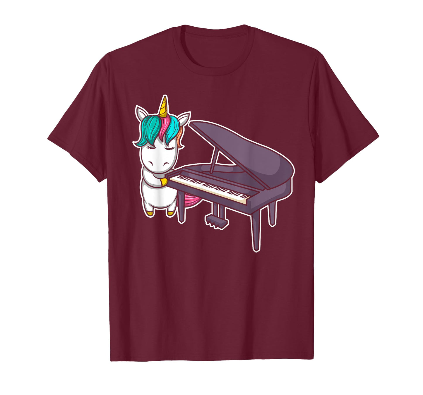 Cute Grand Piano Player Pianist Musician I Unicorn T-Shirt