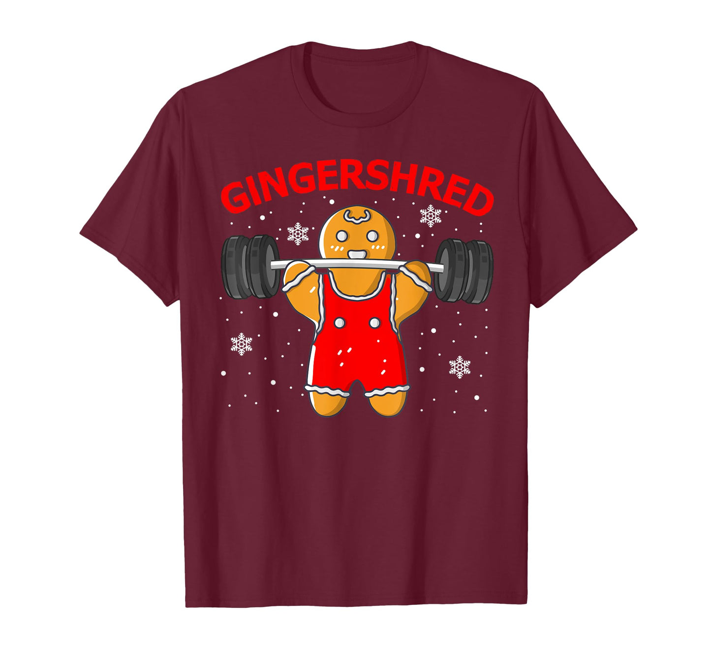 Funny Gingershred Gingerbread Man Gym Squad Xmas Holiday T-Shirt