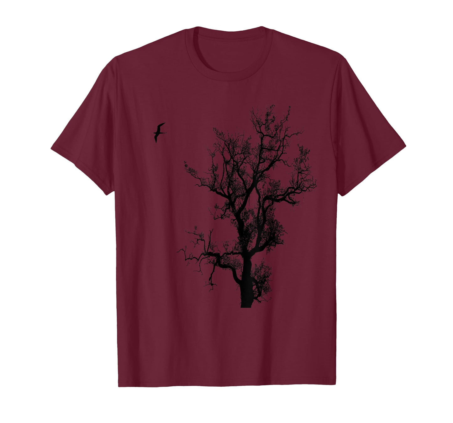 We Love Trees Birds and Nature 'Tree and bird' Tee Nature Black Graphic T-Shirt