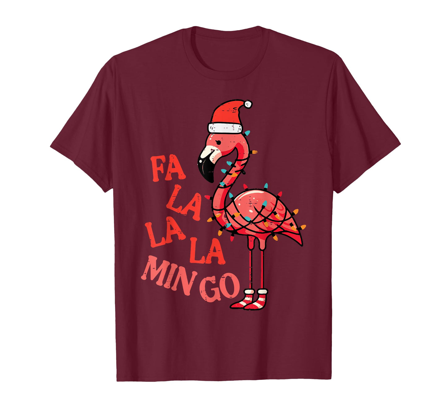 Christmas Flamingo Fa La La Mingo Funny Xmas Women Men Kids T-Shirt