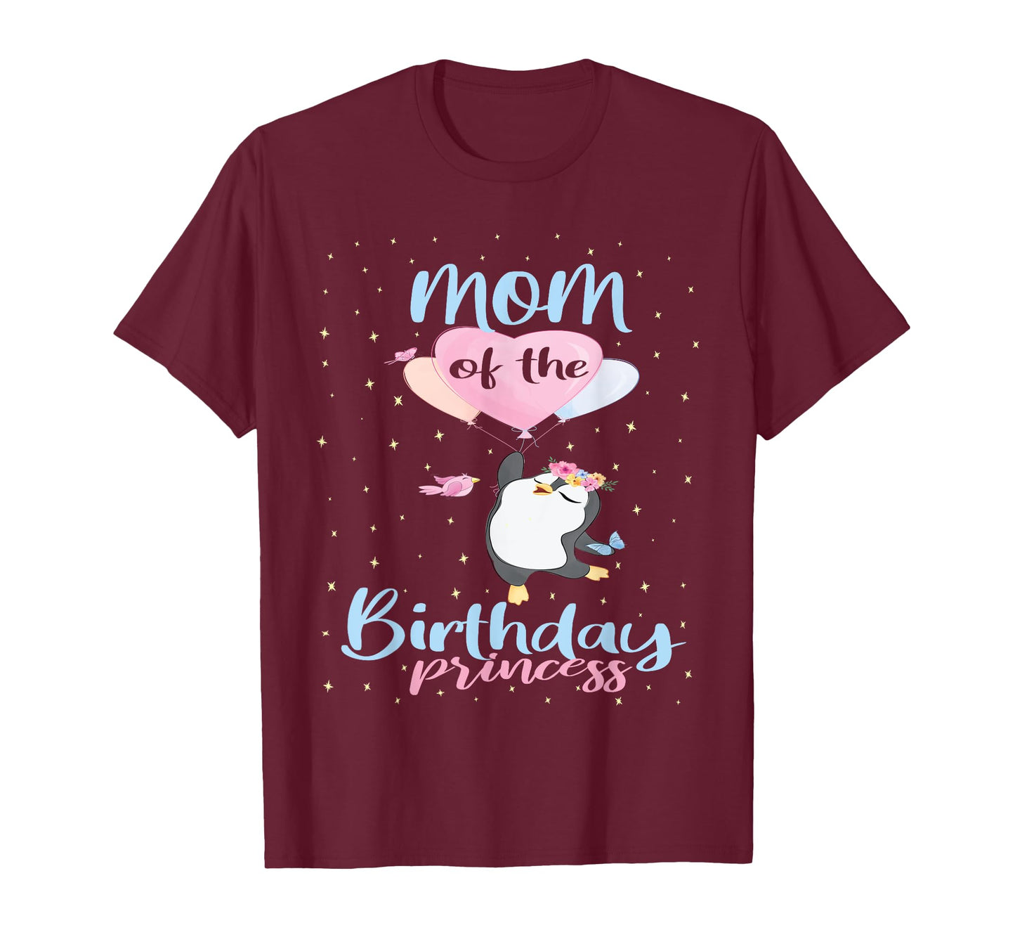 Mom Of The Birthday Princess Penguin Girls B-day Party T-Shirt