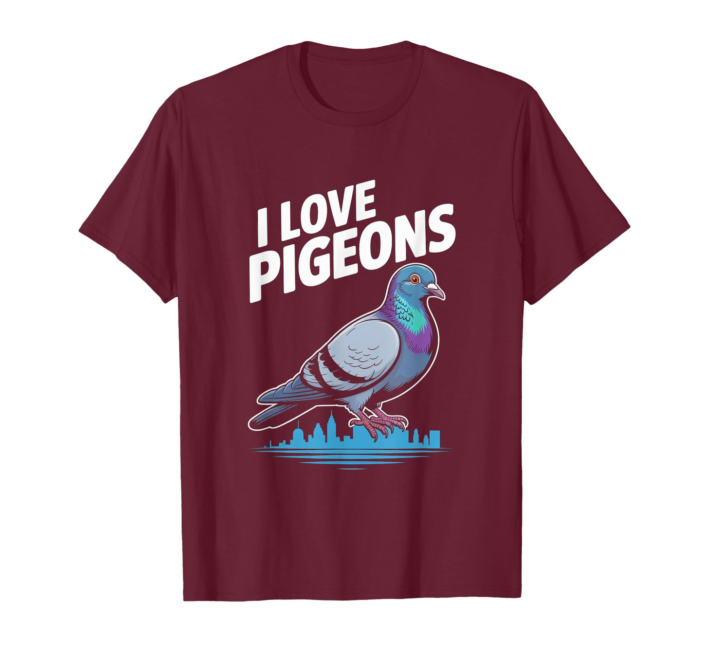I Love Pigeons Skyline Bird Lovers T-Shirt