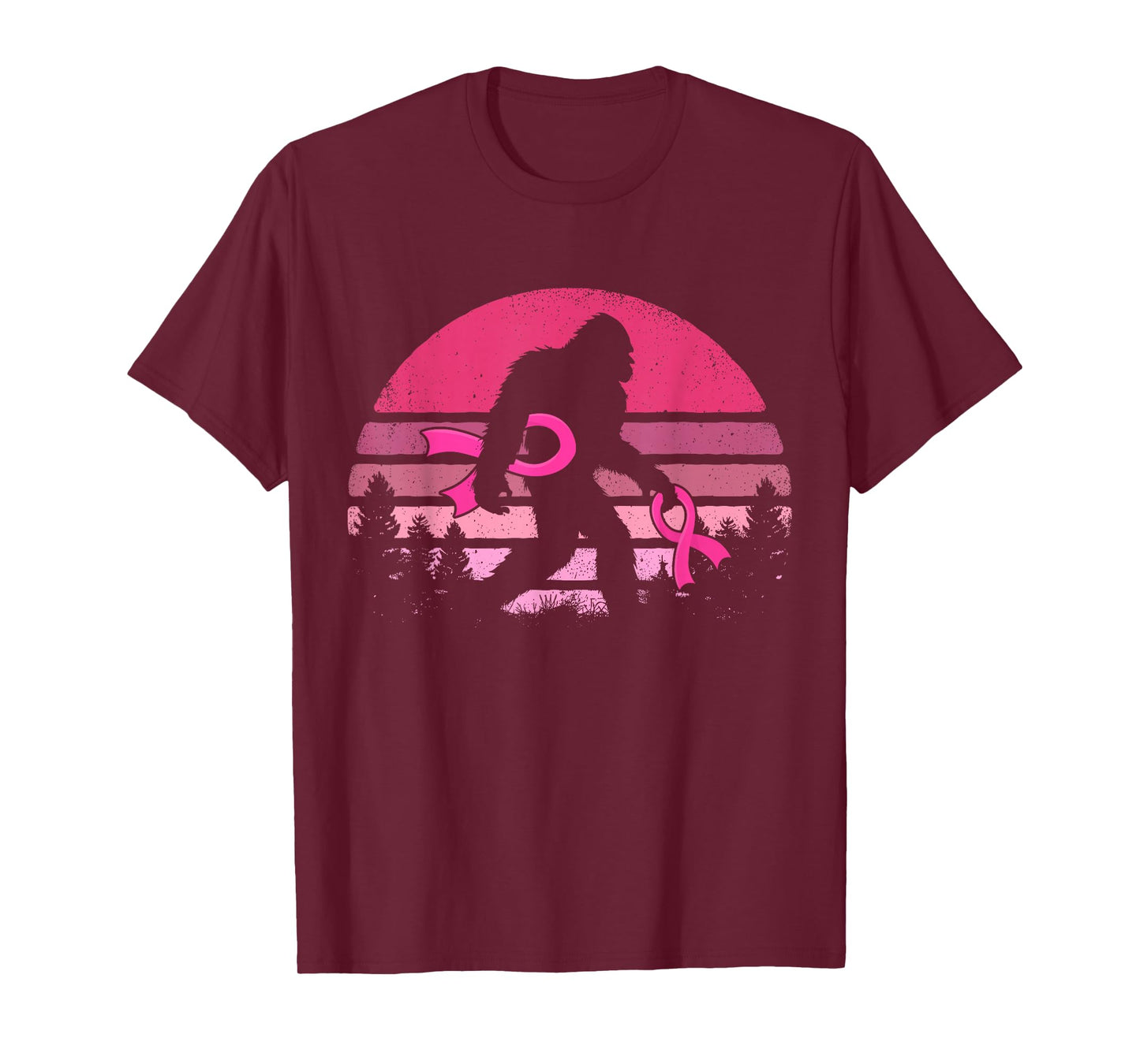 Sasquatch Pink Ribbon Funny Bigfoot Breast Cancer Awareness T-Shirt