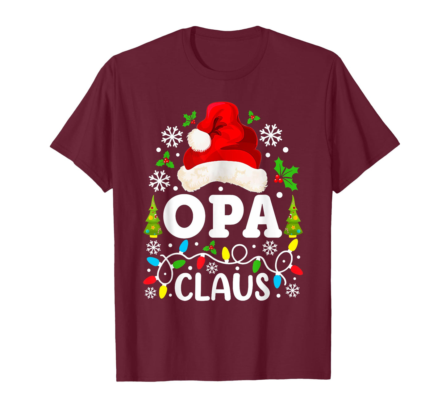 Opa Claus Funny Christmas Family Matching Grandpa T-Shirt