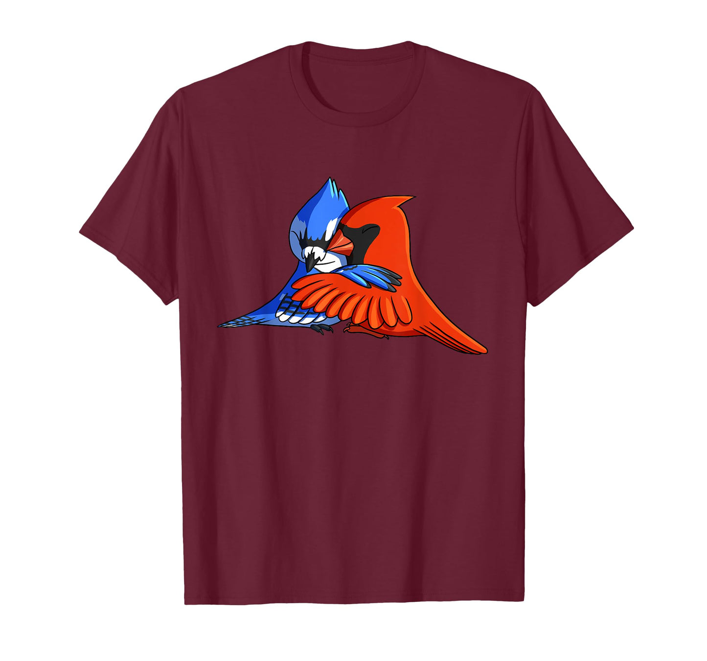 Blue Jay Hugging Northern Cardinal Bird T-Shirt